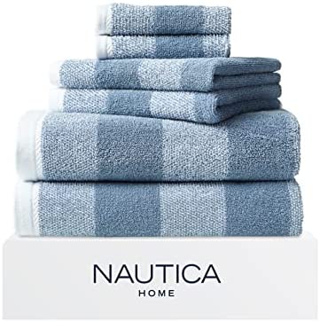 Lacoste Heritage Supima Cotton 6pc Towel Set In Surf Blue