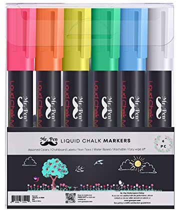 Liquid Chalk Markers, Fine Tip 8 Colors Washable Window Chalkboard