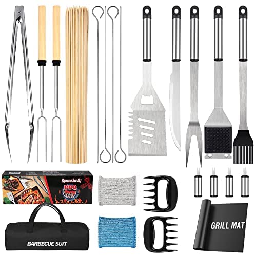 Grill Set - Kaluns BBQ 21 Piece Utensil Grill Set Heavy Duty Stainless Steel Tools, Professional Grilling Accessories