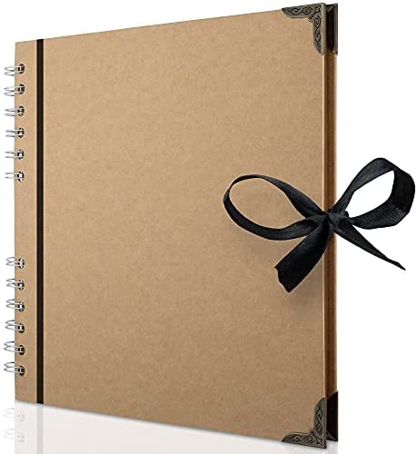 ZEEYUAN Leather Scrapbook Album 60 Pages Love Memory Photo Book Album  8.5x11 inch, Scrapbooking Supplies Kits for Couples Anniversary Vintage
