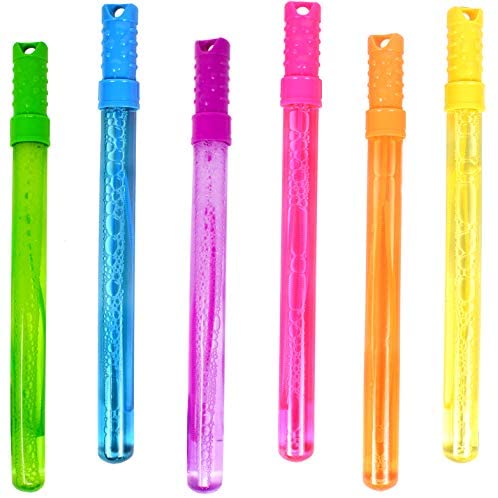 Party Bubbles for Kids - (Bulk Pack of 24) 2-oz Bubble Bottle Solution with  Bubble Wands in Assorted Neon Colors for Outdoor Summer Games, Birthdays