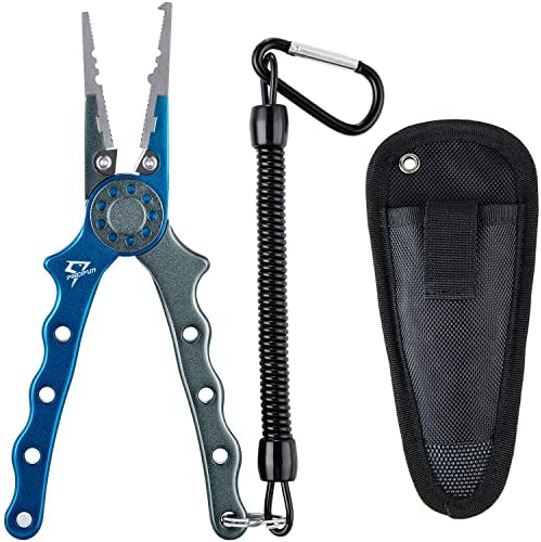 SAN LIKE Fishing Pliers Aluminum Braid Cutters 7inch Hook Remover