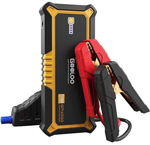 BRPOM Car Jump Starter, 3000A Peak 23800mAh Up to 10.0L Gas or 8.0L Diesel  Engine, 50 Times 12V Auto Booster Battery Charger Jump Box with Quick