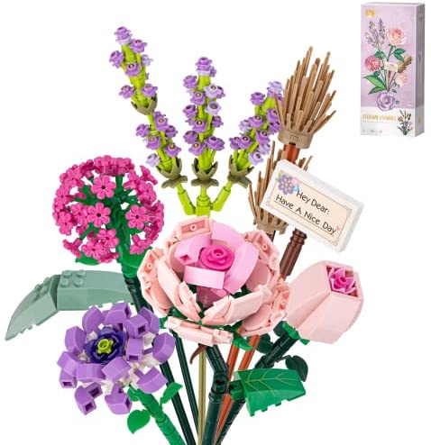  Flower Bouquet Building Kit, 524 Pcs Mini Bricks