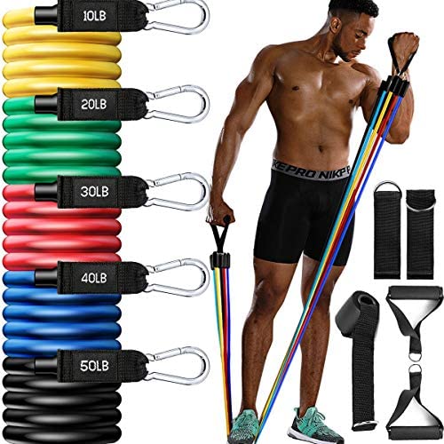 Resistance Bands, Exercise Bands for Training, Physical Therapy, Home  Workouts, Workout Bands Set with Door Anchor, Ankle Straps - 11Pcs