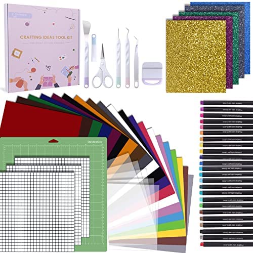 Nicpro 100PCS Accessories Bundle for Cricut Maker and All Explore Air,  Ultimate Tools and Accessories Kit for Beginner with Adhesive Vinyl Sheet