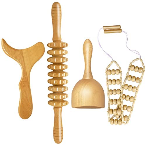 PURAVA Wood Therapy Massage Tools - Set of 6