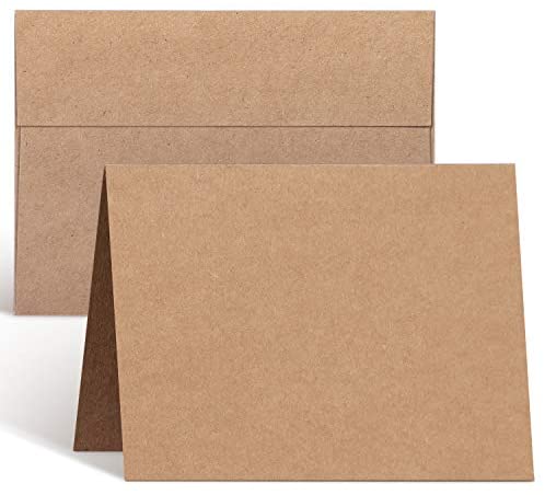 Hamilco Brown Kraft Cardstock Thick Paper Cards 4x6 Blank Card