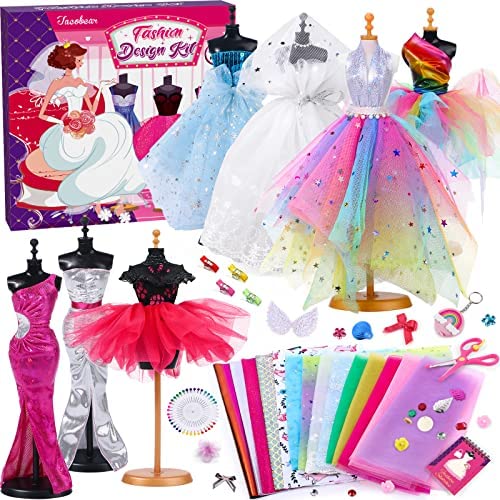 600+Pcs Fashion Designer Kits for Girls 6 7 8 9 10 11 12 Years Old,DIY Arts  