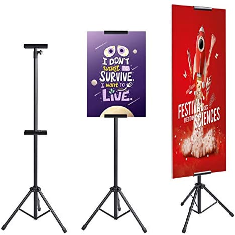  Blulu 4 Pcs Sign Stand 19.6x 27.5 Poster Holder Heavy Duty  Standing Sign Holder Stand Metal Sign Stands for Display with Non Slip Mats  Outdoor Banner Stand Double Sided for
