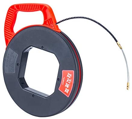 VEVOR Fish Tape, 125-foot, 3/16-Inch, Pet Wire Puller with Optimized Housing and Handle, Easy-to-Use Cable Puller Tool, Flexible Wire Fishing Tools