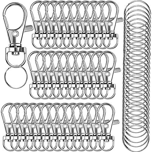 TISUR Swivel Key Ring Clips for Keychains, 360°Rotatable Metal Carabiner  Small Key Chain Rings, Jewelry Making Connector Keychain Holder
