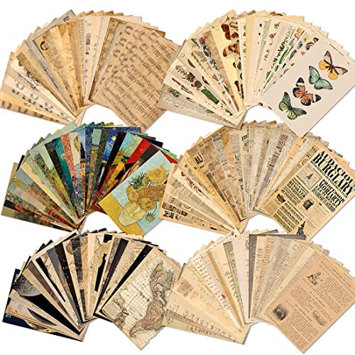 Vintage Scrapbook Paper Pack - 600 Sheets Colorful Decorative