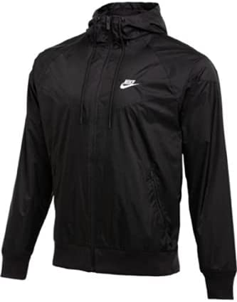 Nike Mens Windrunner Hooded Track Jacket Black/Black/White 727324-010 Size  Small : : Clothing, Shoes & Accessories