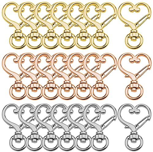 72 Pieces Heart Keychains Bulk Star Moon Shape Keychain Rings Star Shaped  Lobster Claw Clasp Keychain Clip Metal Swivel Clip Snap Hook, DIY