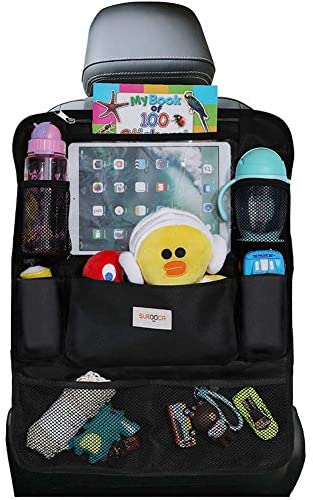 H Helteko Backseat Car Organizer, Kick Mats Back Seat Protector with Touch  Screen Tablet Holder, Car Back Seat Organizer for Kids, Car Travel  Accessories, Kick Mat with 9 Storage Pockets 2 Pack
