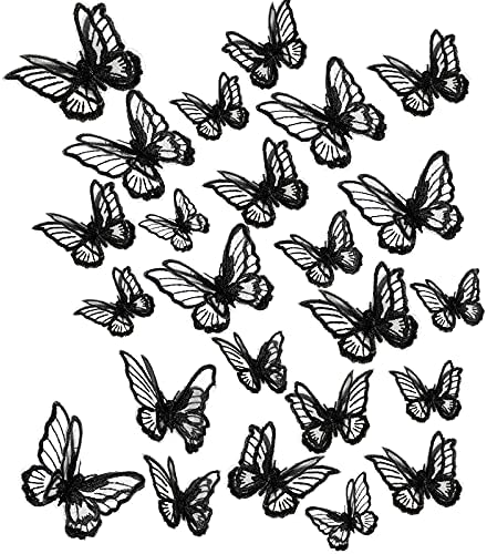 Andibro Butterfly Iron on Patches for Clothing, 12 Pcs Butterfly Flower  Embroidered Applique Patches Sewing Repair Patches Sew on DIY Butterflies