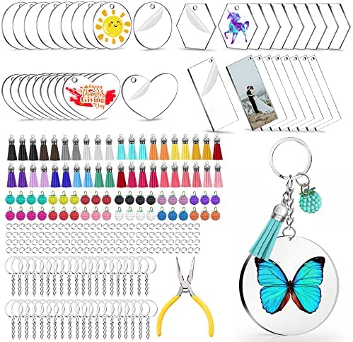 100 Sets Keychain Rings for Crafts, Round Split Key Rings, Metal