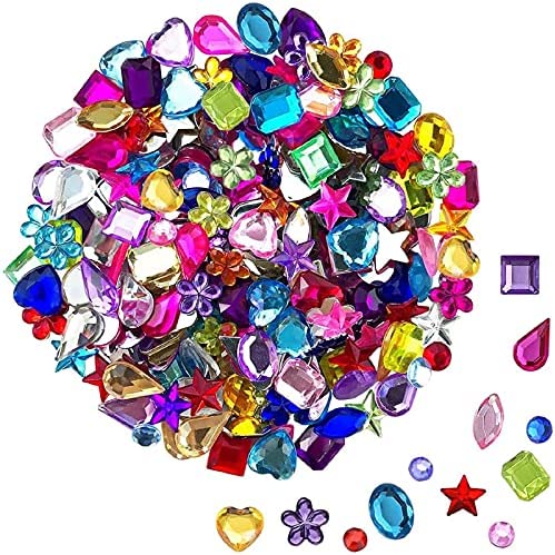 100 Pieces Toy Gems Pirate Treasure Jewels Fake Acrylic Gems Bling  Multicolor Diamonds Plastic Gemstones with a Drawstring Bag for Party Table  Decorations Pirate Party Favors - Super Gemstone