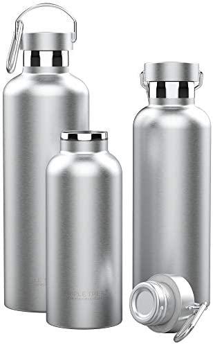 H2 Hydrology Water Bottle, Stainless Steel, Large Insulated Water Bottles,  Metal Water Bottles, Vacuum Sports Bottle, Double Wall Water Bottle with  Straw Insulated, 3 Lids (22 oz, Aquamarine) 