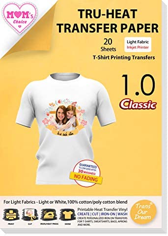 Iron on Transfer Paper for t Shirts - Dark Fabric Heat-Transfer Paper for  Inkjet Printer - 20 Sheets