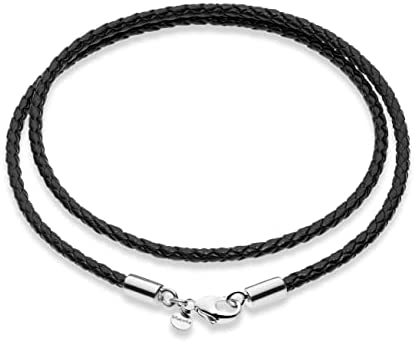 100Pcs Leather Necklace Cord with Clasps, Rope Necklace String, Black  Necklace Cords for Pendants, 18Premium Bulk Necklace Chains for Jewelry  Making Supplies, 1.5mm Waxed Necklace Bracelet Cord DHOOZ 18 inches Black