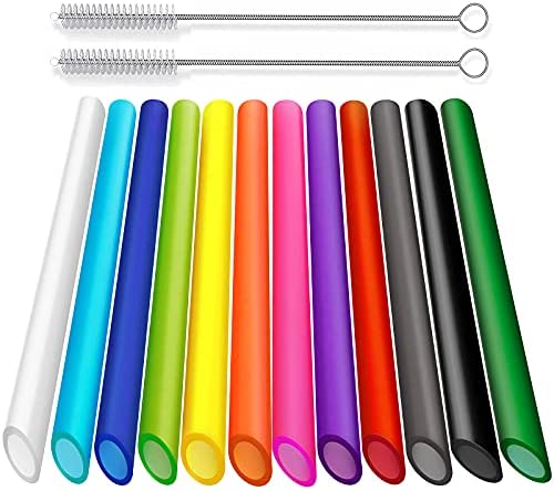 Platinum Silicone Straws, 14 inch Extra Long & Wide for Boba