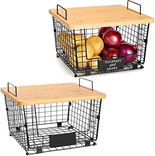 Farmlyn Creek 3 Pack Metal Wire Storage Baskets for Shelves, Pantry,  Closet, Long Narrow Organizer Bin, Black, 16 x 6 x 6 In