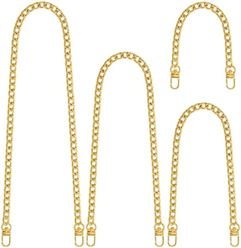4 Pieces Different Sizes Iron Replacement Flat Chains Iron, Metal Chain Strap for DIY Purse Handbag Shoulder Crossbody Bag Clutch by RAPUDA(15.4 inch