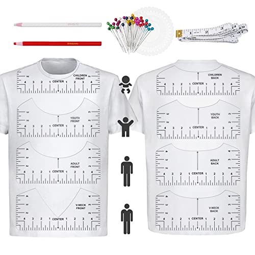 UPTTHOW T-Shirt Alignment Ruler Guide Tool to Center Designs Acrylic  Transparent Movable T ruler Set for Heat Press Adult Kids Children Little  Boys