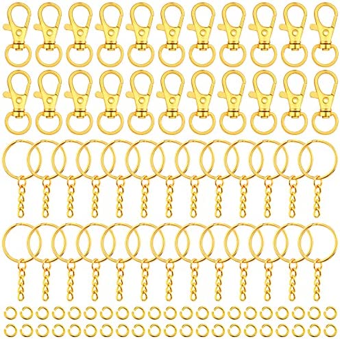 Swpeet 450Pcs 4/5 Inch 20mm Bronze Flat Key Chain Rings Kit