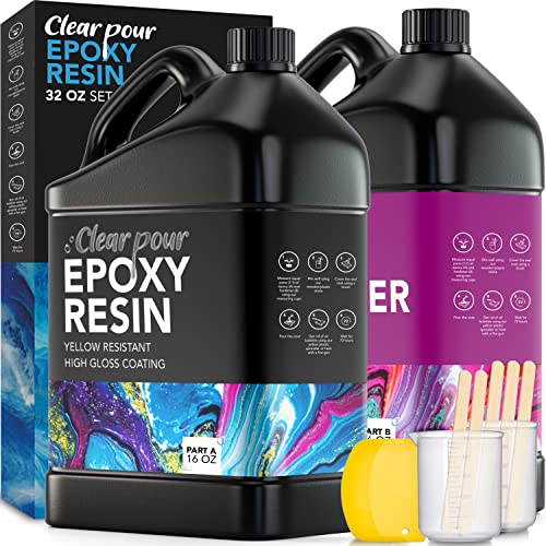 Epoxy Resin Crystal Clear: 64OZ Epoxy Resin Kit Fast Curing Heat