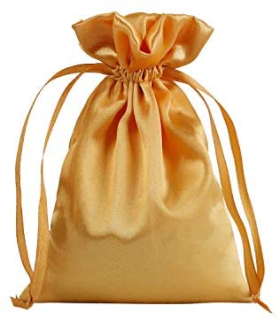 KUPOO 50 PACK 4 x 6 Inch Golden Stain Gift Bags,Jewelry Bags,Silk bags,  Baby Shower Bags,Christmas Gift Bags,Jewelry Pouches Drawstring Bag for