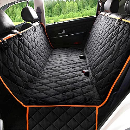 Tidoin Simple Deluxe Dog Car Seat Cover for Back Seat with Mesh Window, Scratchproof and Nonslip Dog Hammock