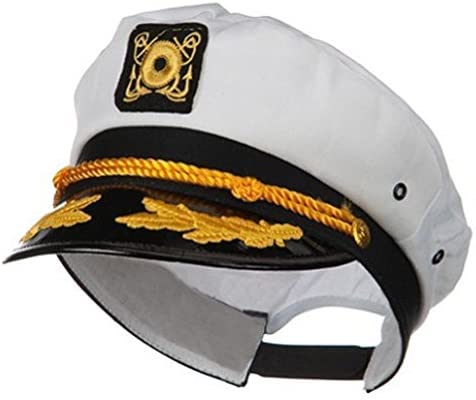 White Captain's Hat Adult Yacht Military Hats Boat Skipper Ship