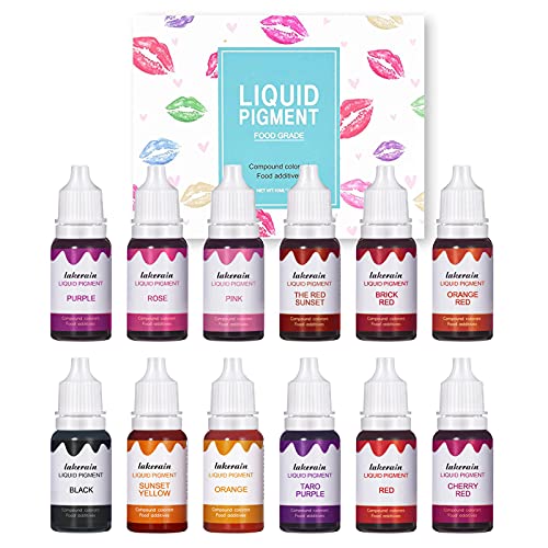  QIUFSSE 12 Colors DIY Lip Gloss Pigment Set，Liquid