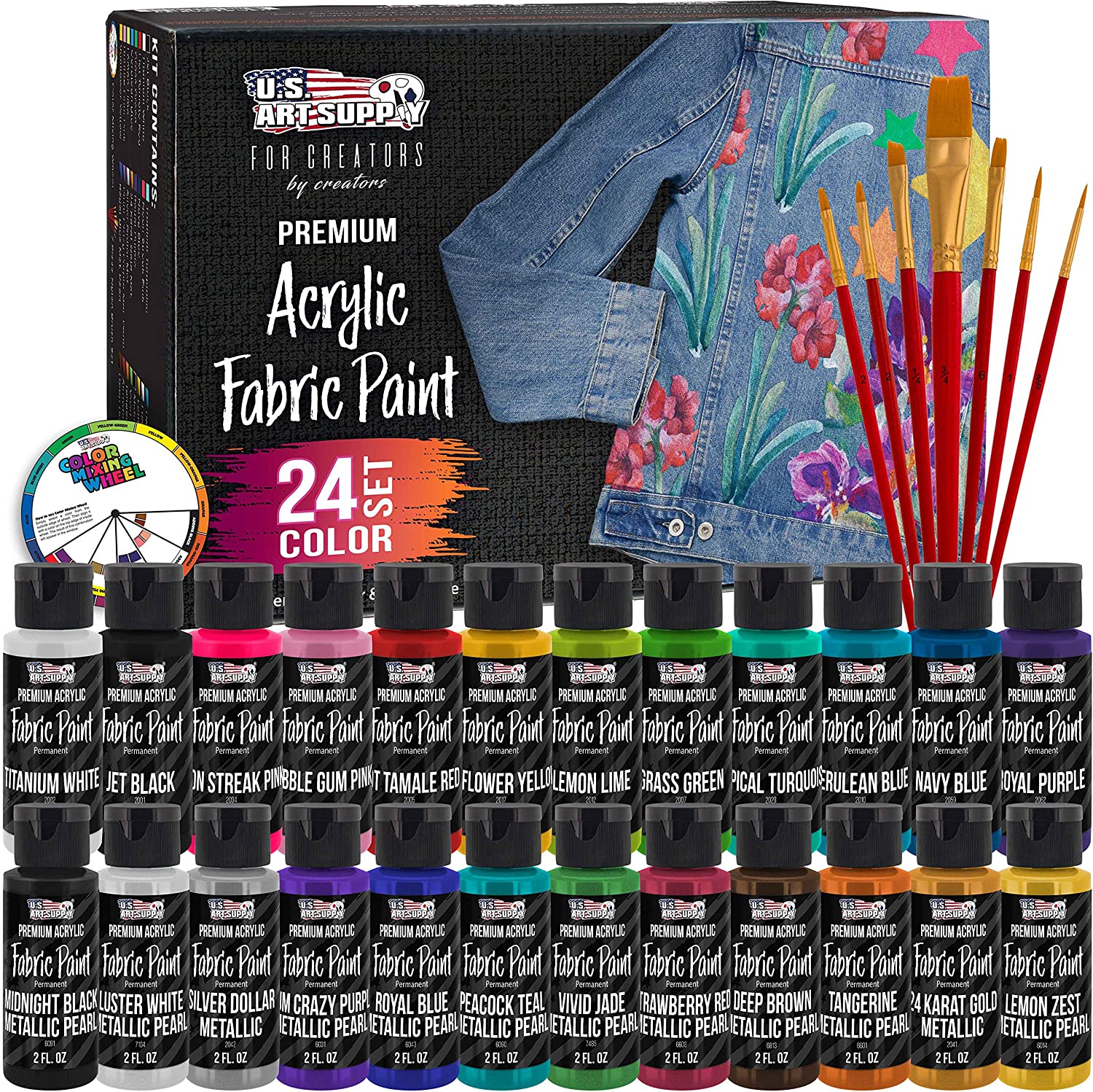 individuall Premium Fabric & Textile Paints Professional Grade Clothing  Paint Set Art and Hobby Paints Craft Paint Set with 8 x 20 ml / 0.7 fl oz  Vivid Colors for Beginners, Students, & Artists