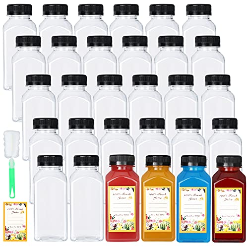 12pcs Small Plastic Drink Bottle, Clear Juice Bottle With Lid, Reusable  Leak-proof Containers With Cap For Juices, Ginger Shot, Smoothie And Other  Liq