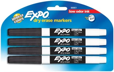 4 Magnetic Dry Erase Markers Fine Tip Assorted Classic Colors Low