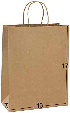 50 Count Brown Paper Boutique Bags with Twisted Handles for Take-Out,  Wedding, Party Favor, Thank You, and More, Kraft-Colored Economy Gift Bags  : : Health & Personal Care