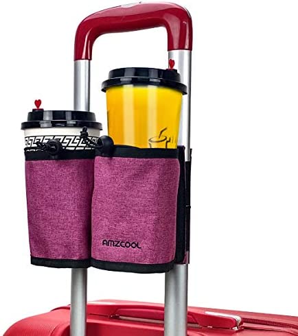 Herculean Luggage Cup Holder - Universal Fit Drink Holder for Most Suitcase  Handles - Caddy Bag Accessory for Beverage Holder, Bottle Holder - Flight