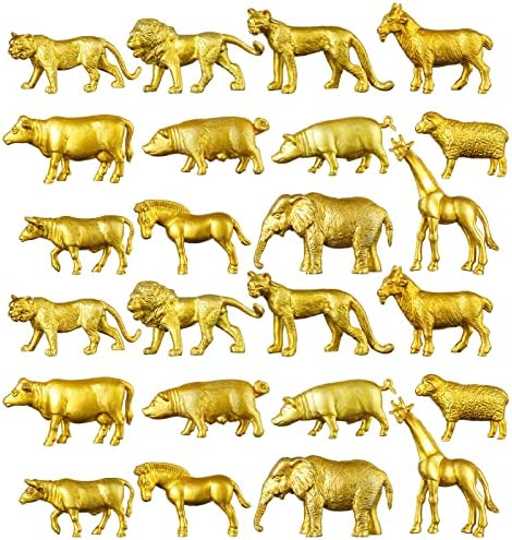 Wholesale 24 Pcs Gold Plastic Animal Figurines Toys Zoo Gold Safari Animal  Figures Elephant Lion Wild Animal Decor Mini Safari Animals Figurines Decor  Jungle Animal Cake Toppers for Themed Birthday Party :