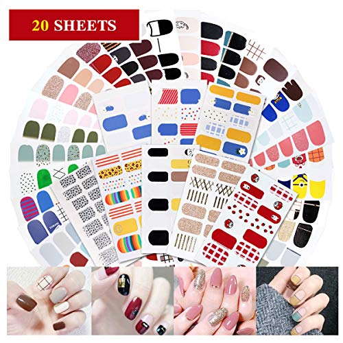 Wholesale 20 Sheets Random Style Full Nail Polish Stickers Adhesive
