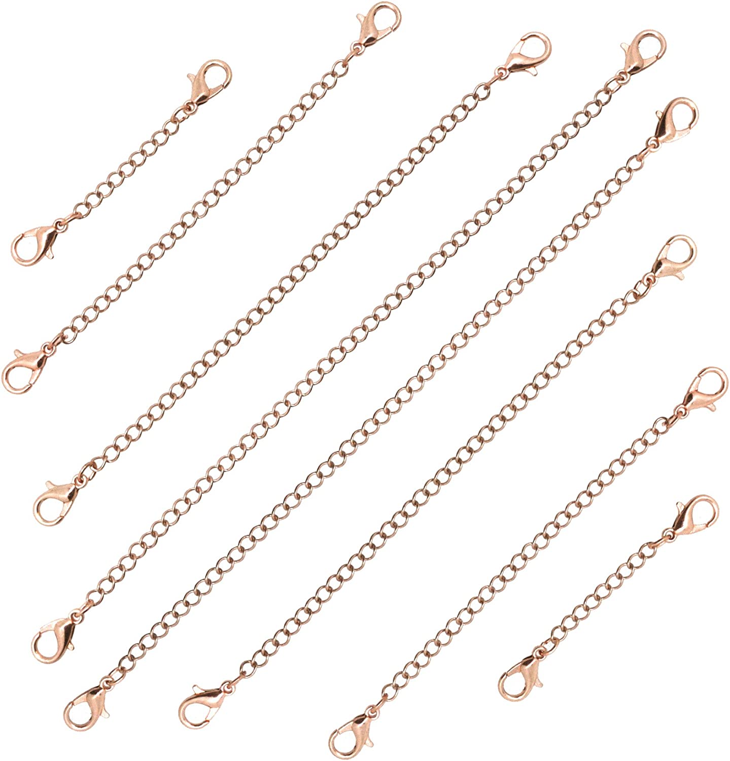 Paxcoo 12Pcs Chain Extender Jewelry Necklace Lobster Clasps and Closures  for Necklace Bracelet Jewelry Making Supplies