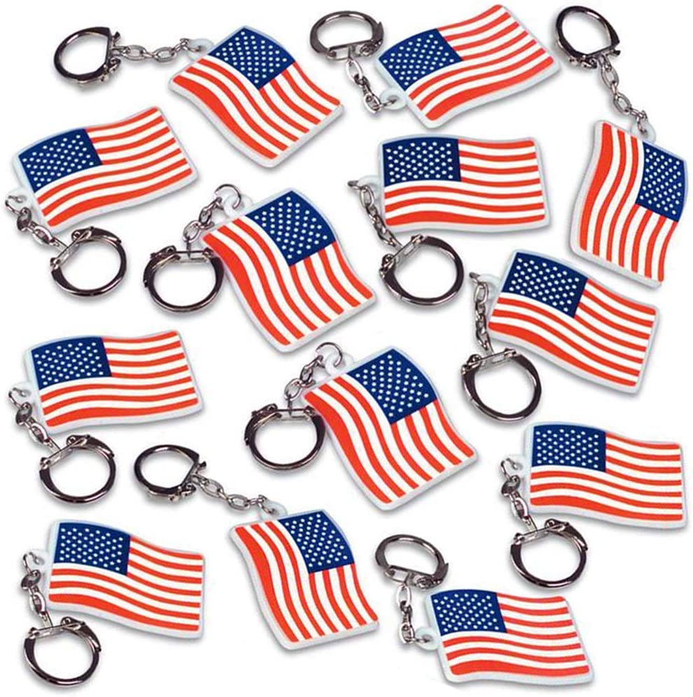 Popfizzy American Flag Keychain for Women and Girls,Patriotic