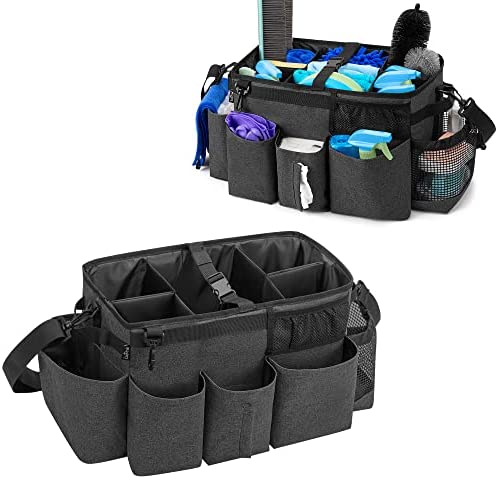 FifthStart Wearable Cleaning Caddy with Handle Caddy Organizer for Cleaning  Supplies with Shoulder and Waist Straps, Car Organizer, Under Sink Organizer:  (Blue Floral, Medium) 
