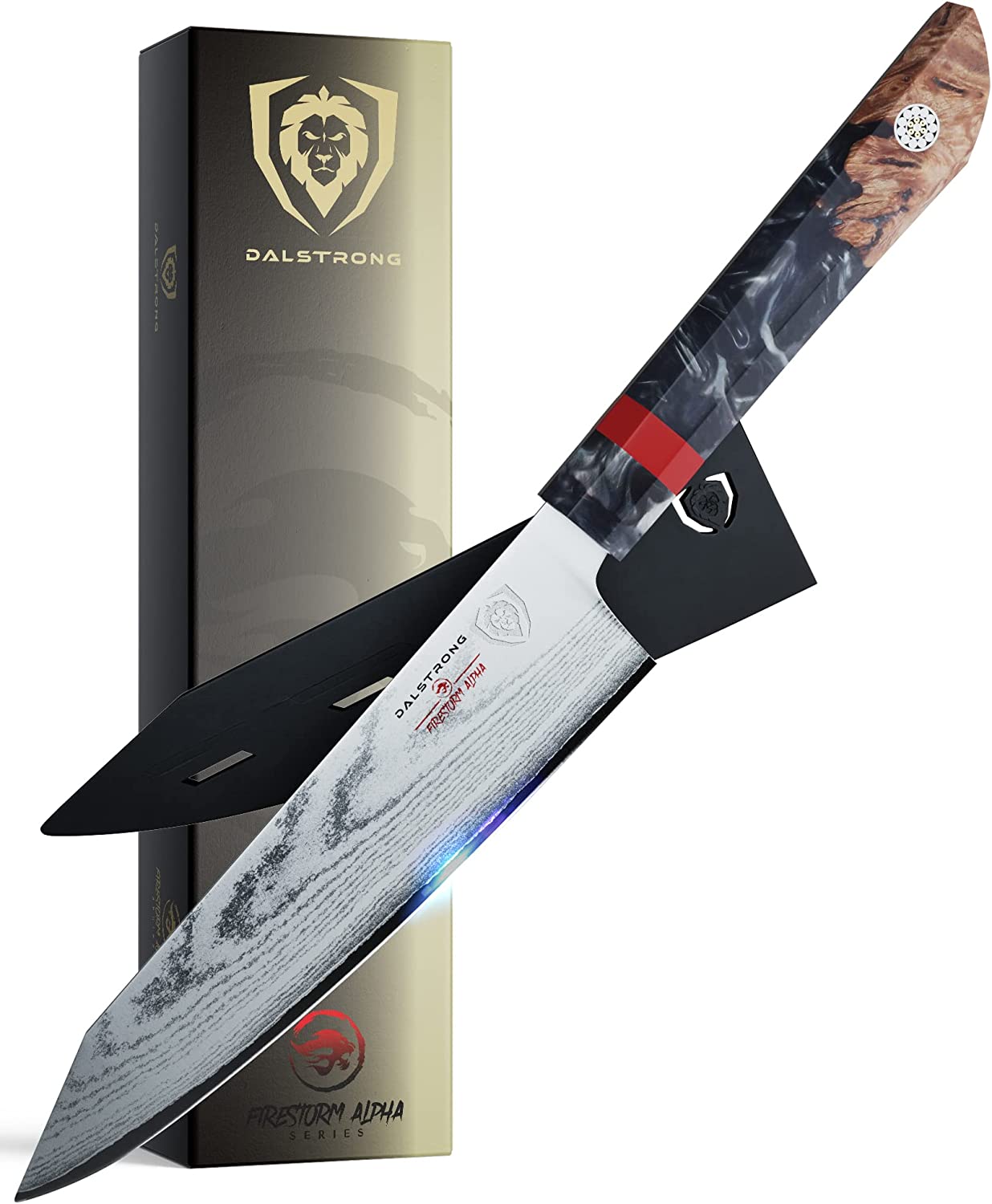 Dalstrong Santoku Knife - 7 inch - Firestorm Alpha Series - Premium 10CR15MOV High-Carbon Steel - Traditional Japanese Wa Stabilized Wood & Resin