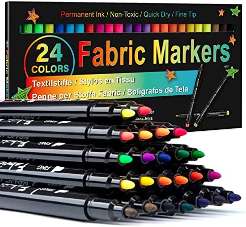 Artline White Permanent Fabric Markers pen for clothing (2 Markers) 