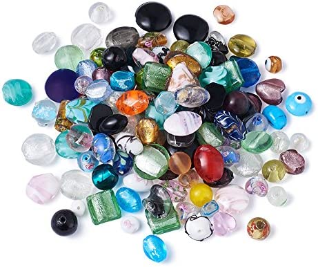 Assorted Glass Beads for Jewelry Making, DIY Lamp Work, Arts and Crafts,  and Decorative Hobby Artistry, Colorful Crystal Assortment Bulk Mix,  4-18mm