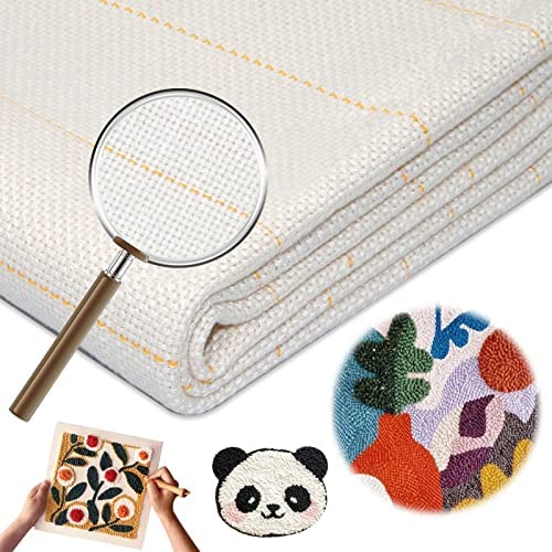 DABLINE 80 x 80 Primary Tufting Cloth for Rug Making and Punch Needle,  Premium Monks Cloth for Cut and Loop Pile Tufting Guns, Tufting Fabric with